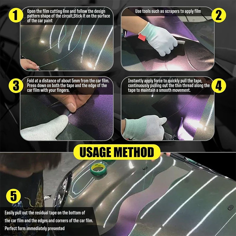 Vinyl Wrap Cutting Tape Finish Line Tape for Car Motorcycle Boat Film Cutting Tools Film Knifeless Tape for Edge Detailer 5m/10m