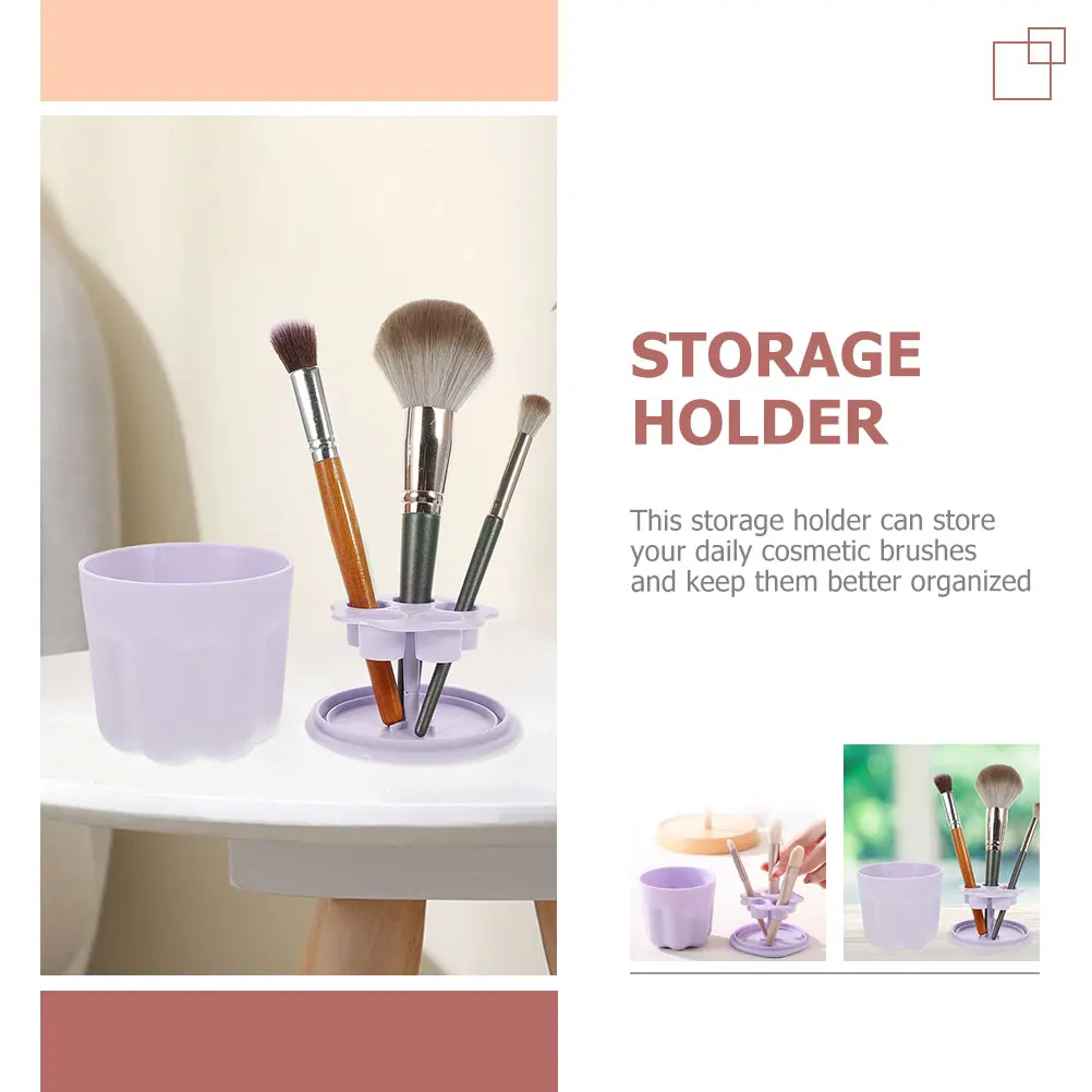 

2 Pcs Makeup Brush ganizer Holder PP TPR Material Desk Pen Pencil Container Storage Solution For Vanity