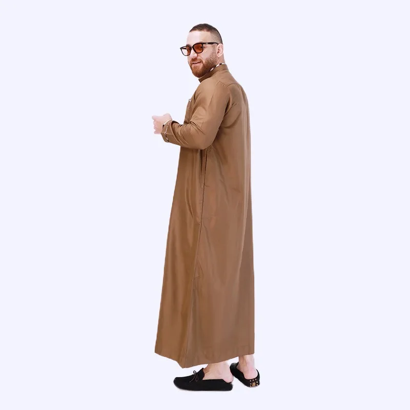 2024 Men's Muslim Abaya Noble Casual Suit Embroidered Custumes Arab Abaya