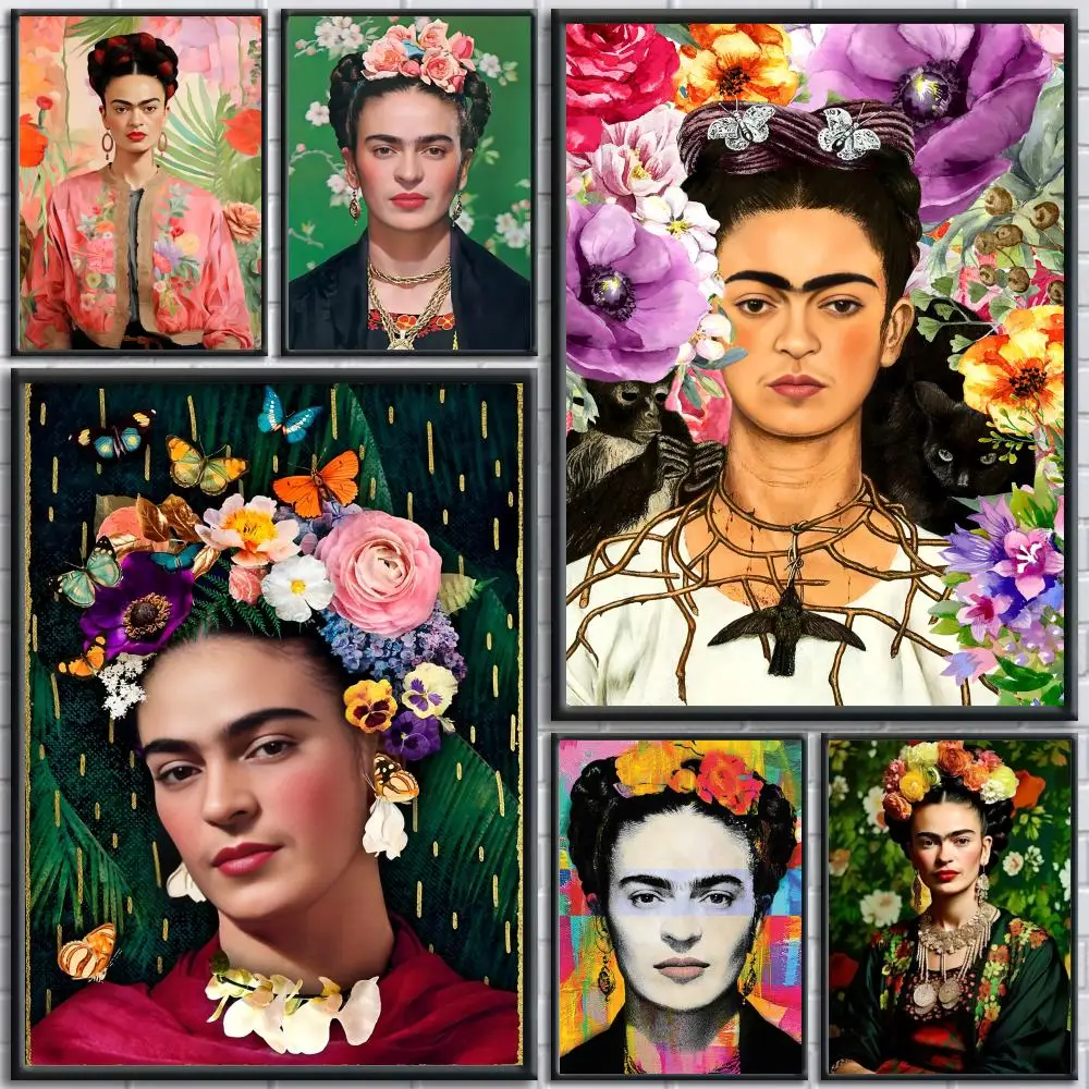 Póster de lienzo con caligrafía de la famosa estrella F-Frida Kahlo, arte de pared, decoración del hogar de primera calidad, impresión para sala de estar y dormitorio