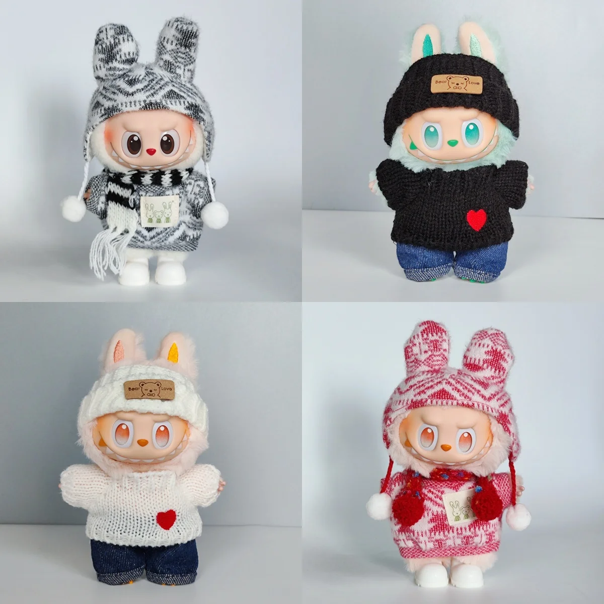 

17cm Labubu Doll Clothes - Pink Princess Kpop Outfit with Silk Bow & Gauze Skirt, Kawaii Fashion Set for Mini Plush Dolls & Gift