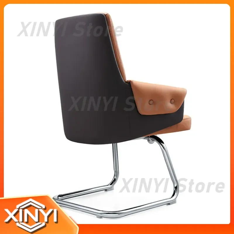 Grey Classic Soft Seat Bag Ergonomic Office Chair for Home Workstation Conference Room Mahjong Table Fixed Height Four Foot