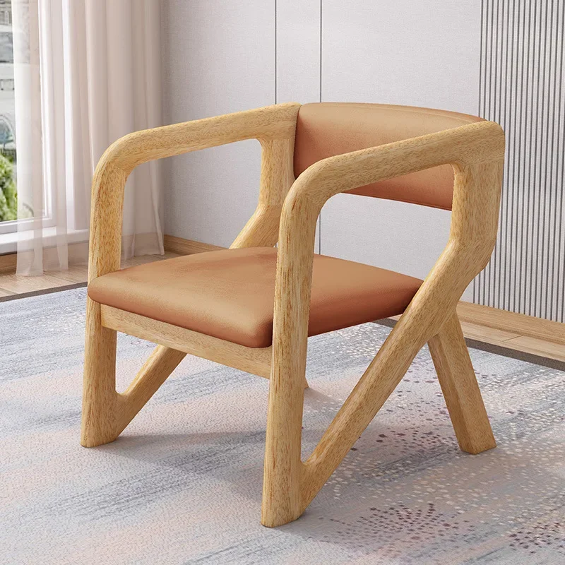 Walnut solid wood office leisure chair simple household dining chair hotel Chinese back children's solid wood armchair