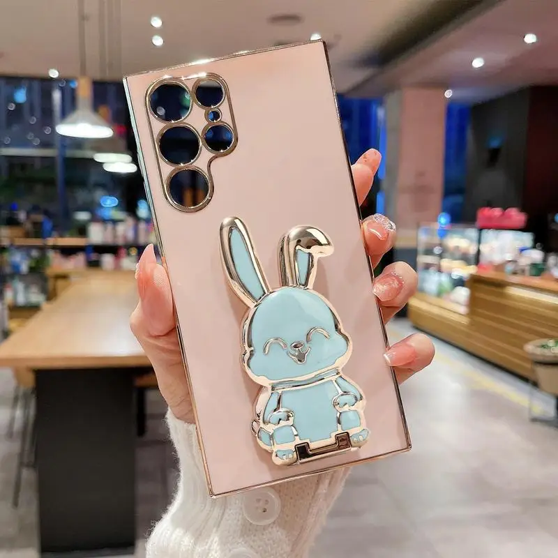 Faltbare Hasen-Telefon halterung tragbare niedliche Hasen-Handyst änder selbst klebende Desktop-Display-Halterung, die für die meisten geeignet ist