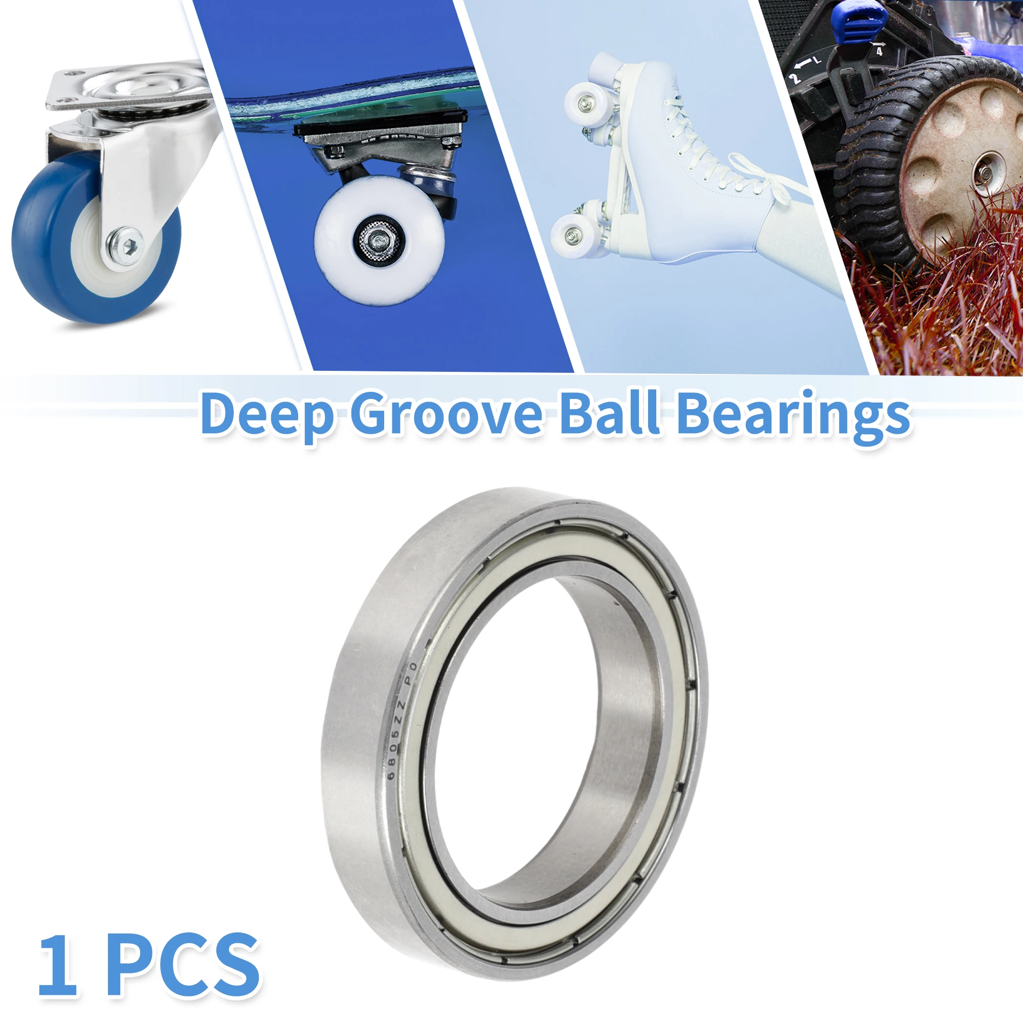 Motoforti 6805ZZ Deep Groove Ball Bearings P0 25x37x7mm Lubricated Bearings Double Metal Seal Scooter Skateboard Wheel