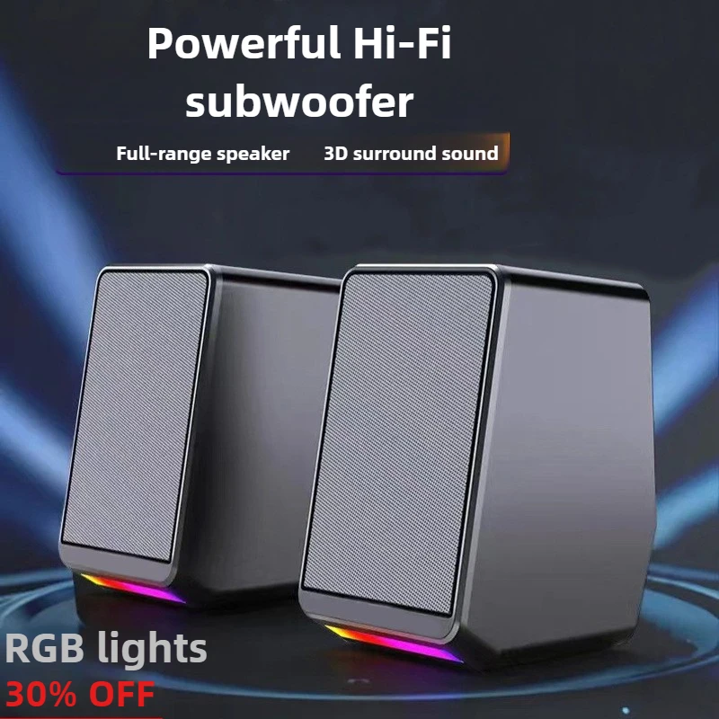 TS38 Mini Multimedia Computer Bluetooth Speaker Wired Gaming Speaker with Subwoofer for Desktop Notebook TV Universal Compatible