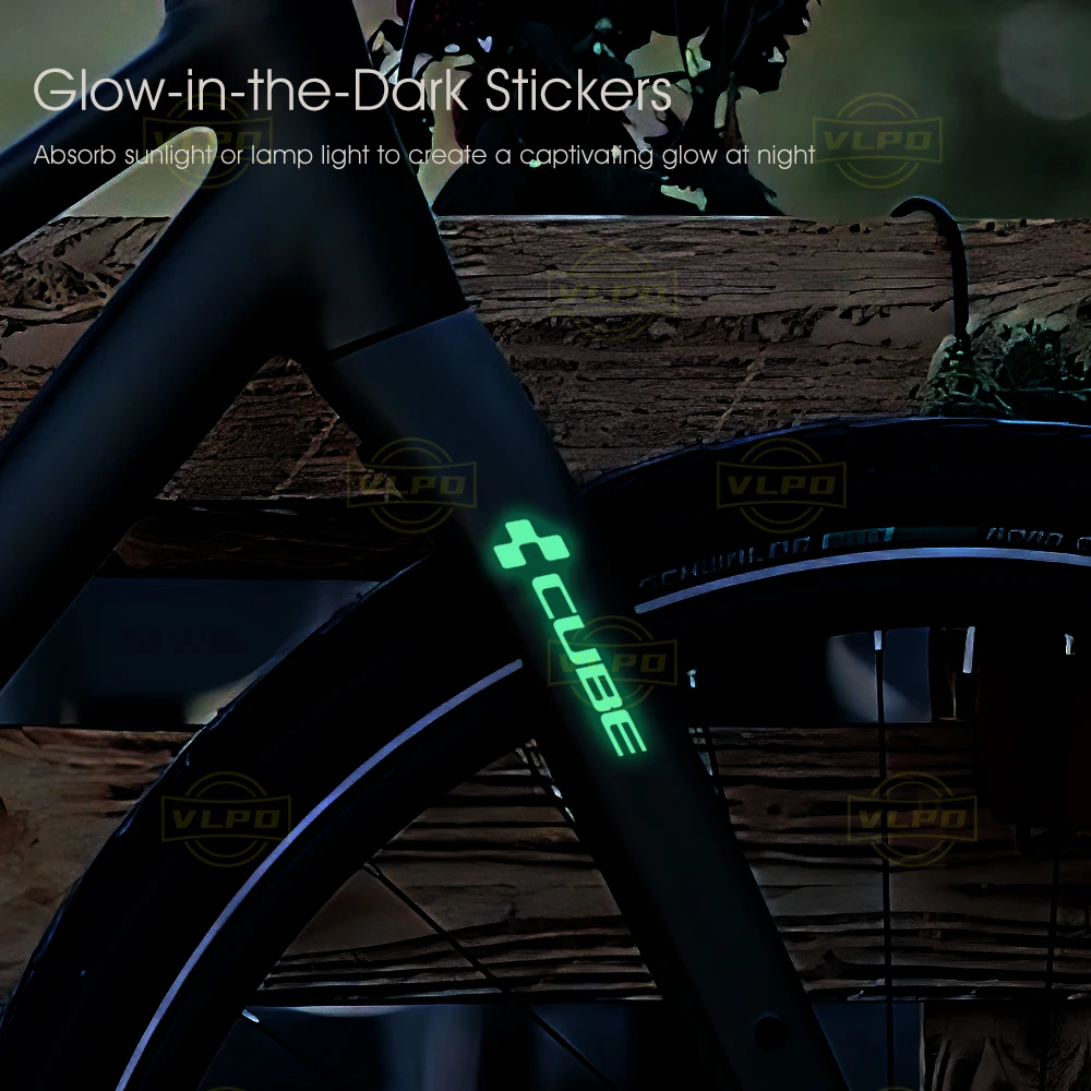 Bike Glow Stickers Waterproof Decal for Cube Stereo Hybrid 140 Aim Touring Ebike Attention MTB Accessories