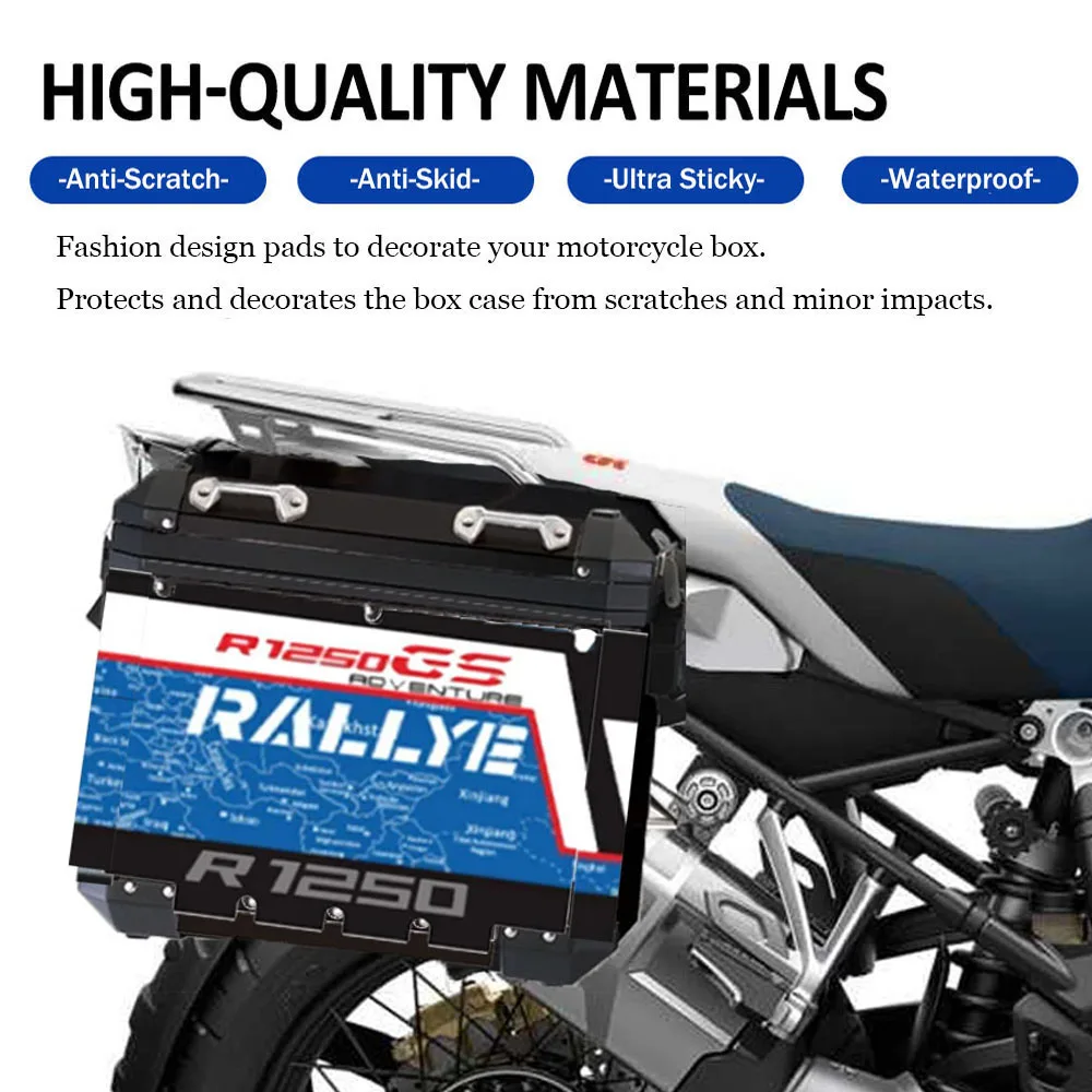 Motorcycle Aluminum Box Trunk Protection Sticker Panniers Decals For BMW R1200GS R 1250 GS Adventure Rallye 2018-2022 2023 2024
