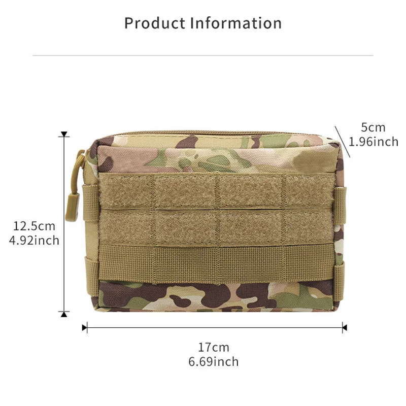 Molle EDC Waist Bag Tactical Pouch Medical First Aid Bag Utility Belt Pouch Camouflage Outdoor Sports Hiking Hunting Bags