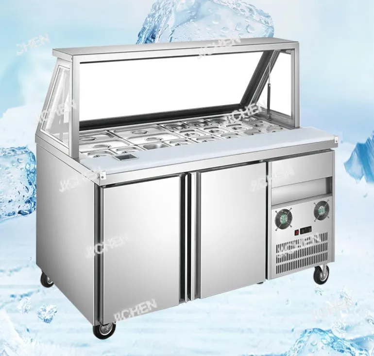

JC Commercial Refrigeration Salad Bar Counter Top Pizza Refrigerator Salad Freezer Fridge Sandwich Prep Table Chiller