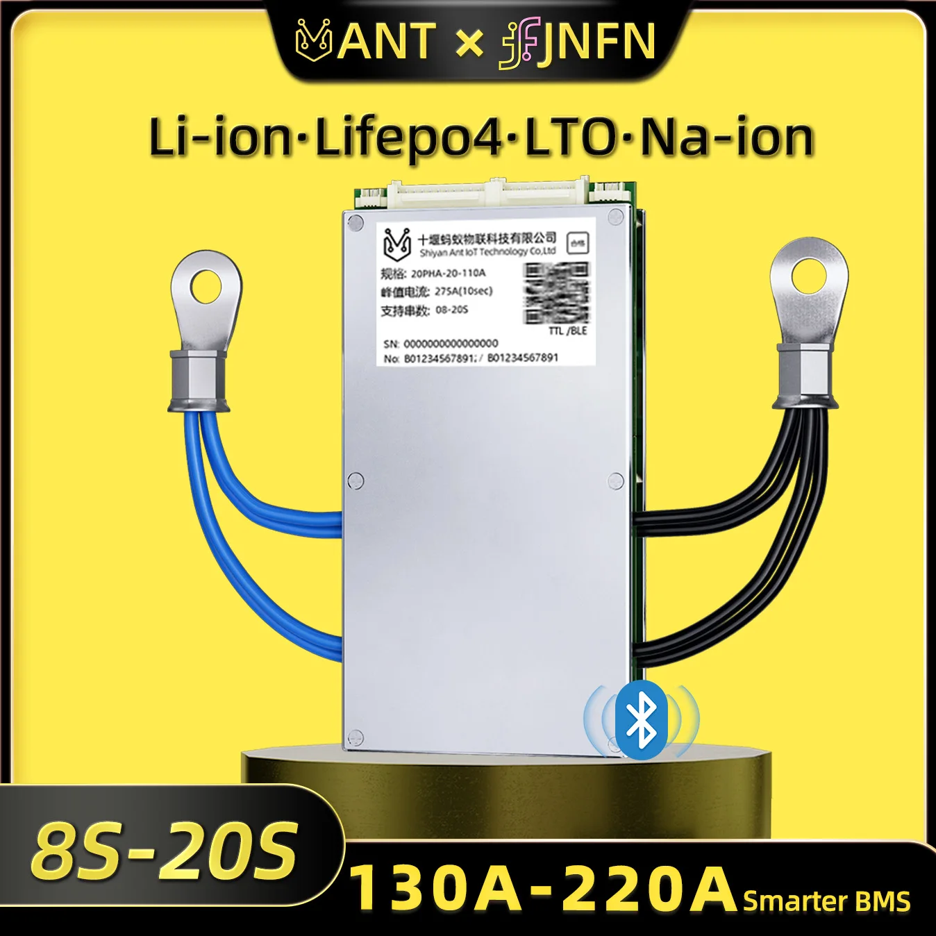 

ANT BMS Smart BMS Lifepo4 16S 48v 8S 24V 100A 110A 130A 150A 170A Li-Ion BMS 10S 24V 13S 48V для домашнего хранения энергии
