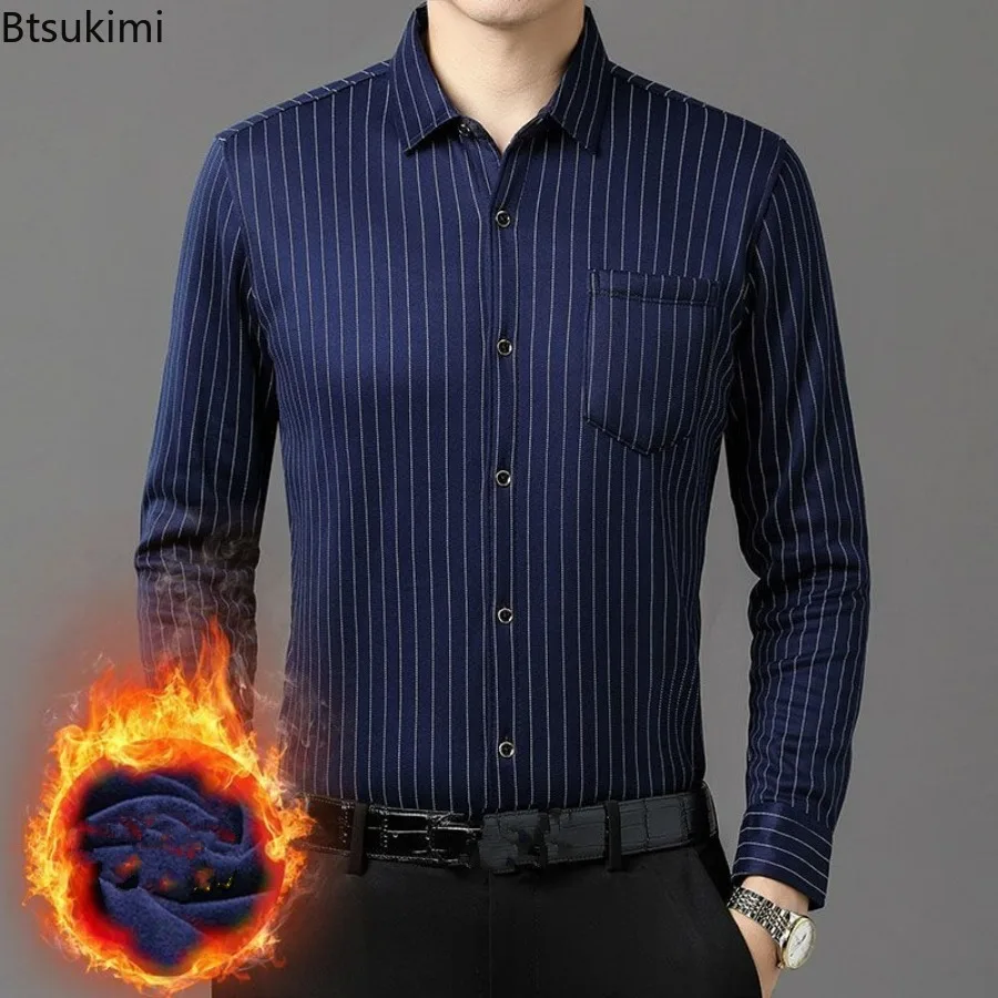 

Men's Autumn Winter Casual Warm Long Sleeve Plaid Shirts Clothing Thick Warm High Quality Soft Top Shirt for Men Plaid Shirts