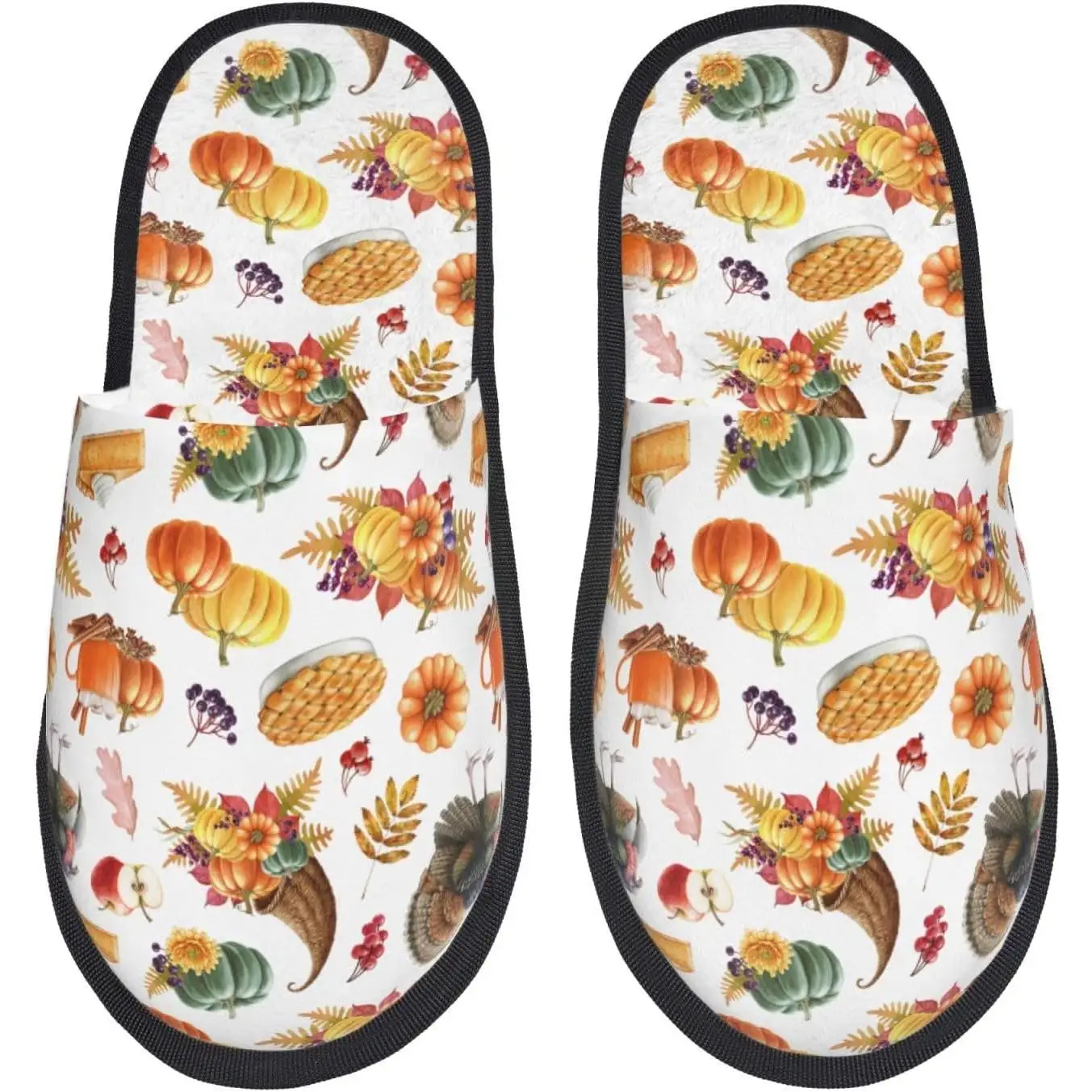 

Thanksgiving Turkeys Print Women Slippers Home Furry Shoes Keep Men Couples Shoes Warm For Women Indoor Outdoor Plush House