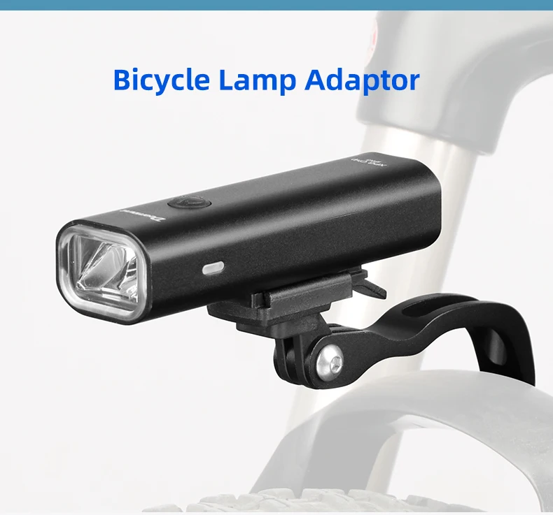 Deemout Fahrrad-LED-Lampenfassung, vordere Lichthalterung am Lenker/Vorbau/Gabel/Helm mit GoPro-Schnittstelle, passend für Rockbros/Blackbird – Detail 1
