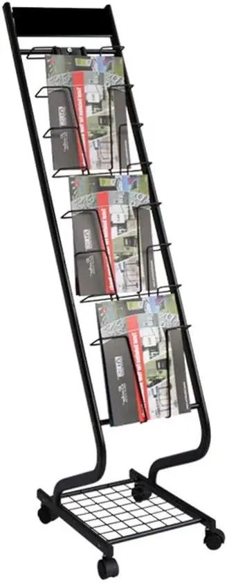 

Shelf Display Rack With Casters 132x40x29cm Floor-Standing Display (Color : Black, Size : 132x40x29cm)