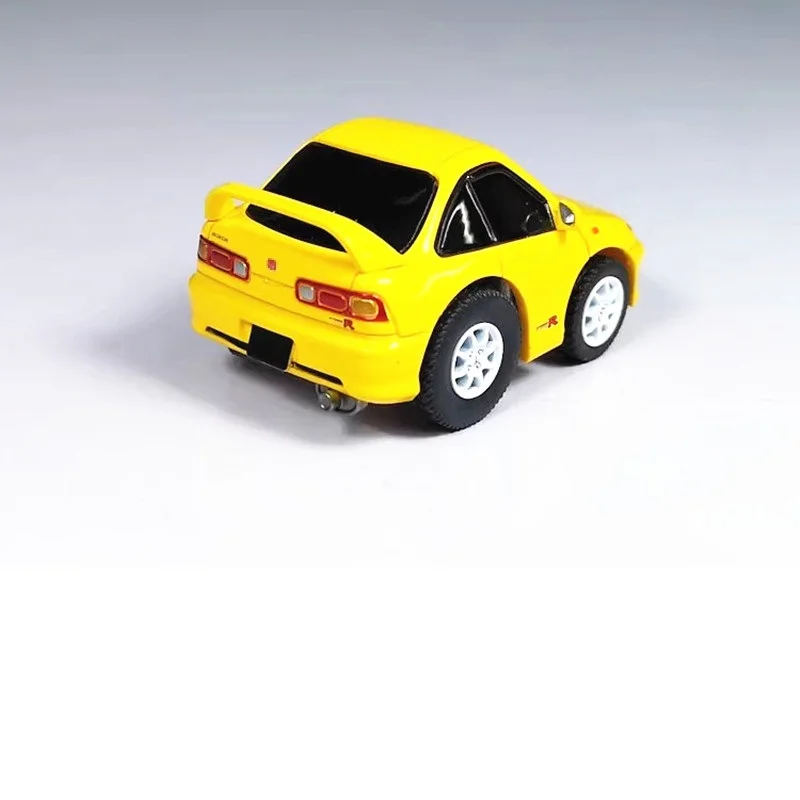 Alloy simulação modelo carro, amarelo Q série, Hon-da Integra DC2, minúsculo, 1:64