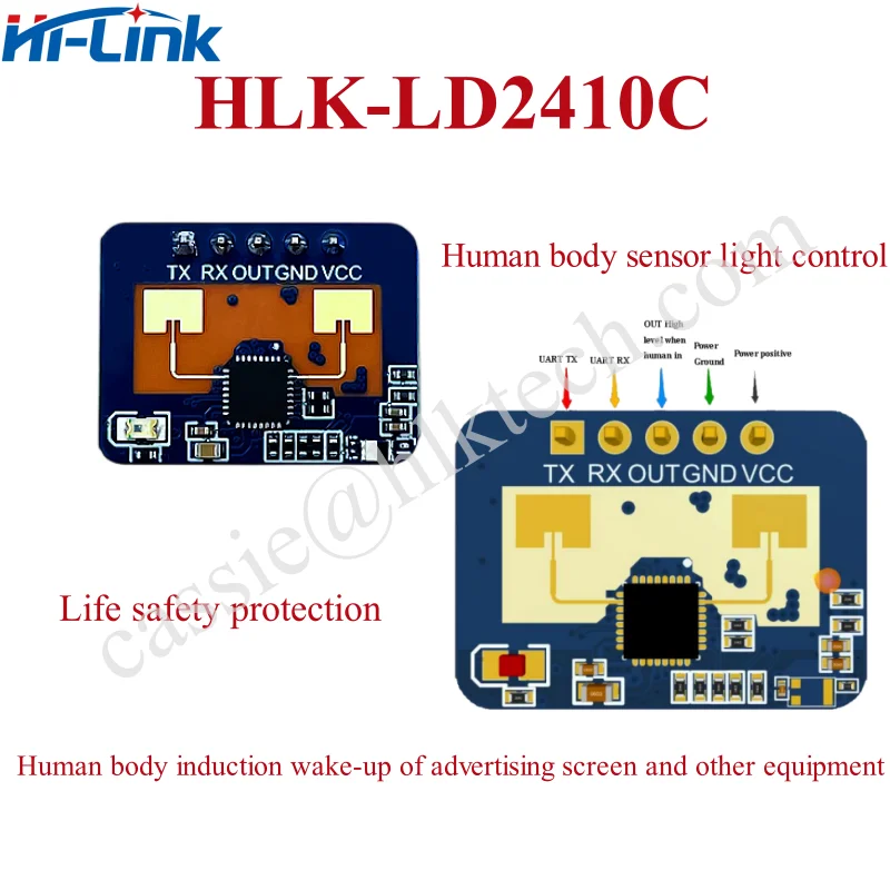 Hi-Link-Módulo de Radar de detección de movimiento humano para el hogar, dispositivo con Sensor de movimiento, Rohs/FCC/CE, Original, 24G, HLK-LD2410B, LD2410C, LD2411S, LD2420, LD2450