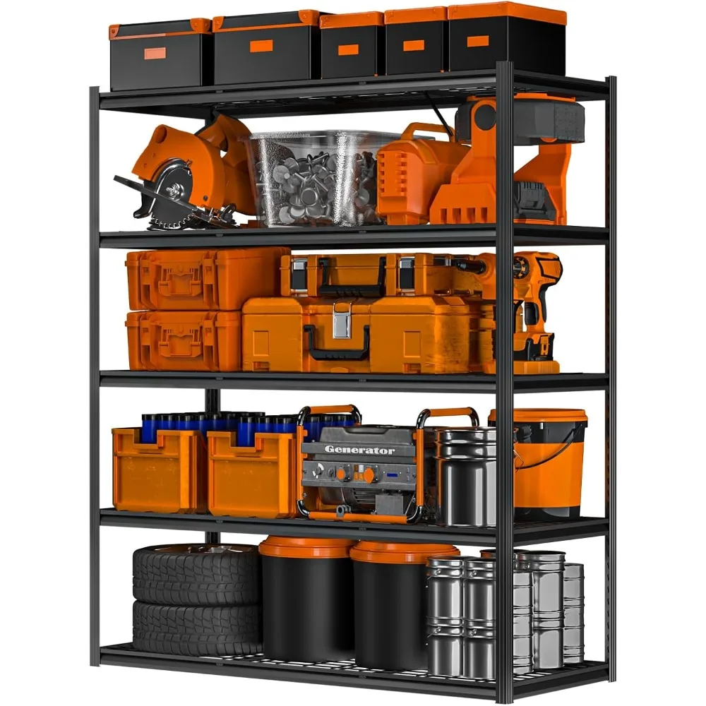 

60" W Garage Shelving Heavy Duty,33000LBS Storage Shelves,5-Tier Adjustable Metal Shelving Utility Shelf Rack Garage Storage Or