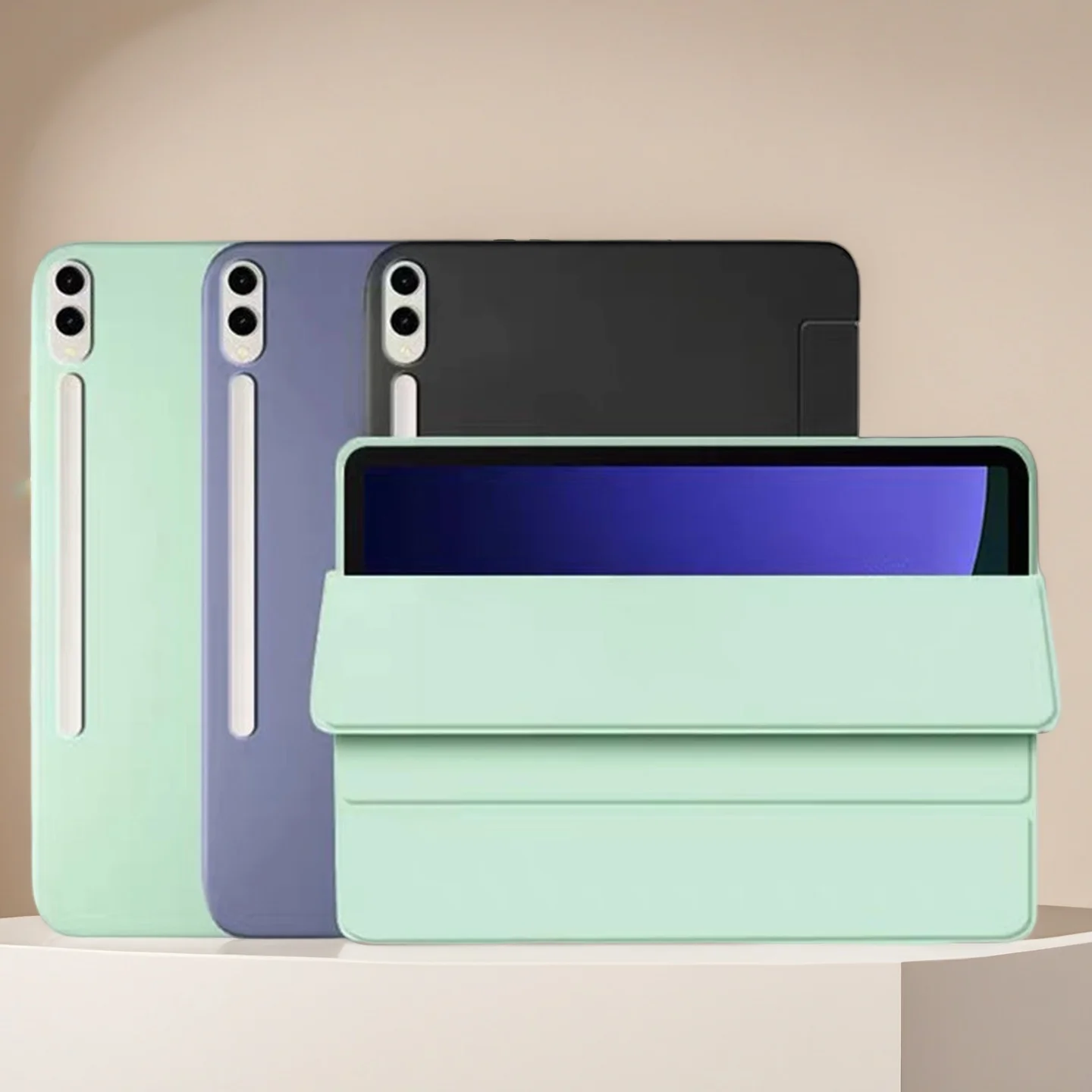For Samsung Galaxy Tab S9 S10 Plus Case 12.4inch Anti Scratch TPU Tri-Fold Stand Tablet Cover For Galaxy S10 FE+ Case 2025 13.1