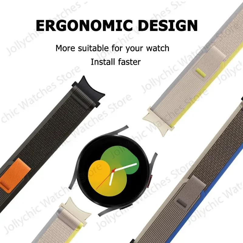 Nylon Loop Strap For Samsung Galaxy Watch 7 6 5 40mm 44mm Adjustable Bracelet Watchband For Galaxy 4 6 Classic Band Accessories