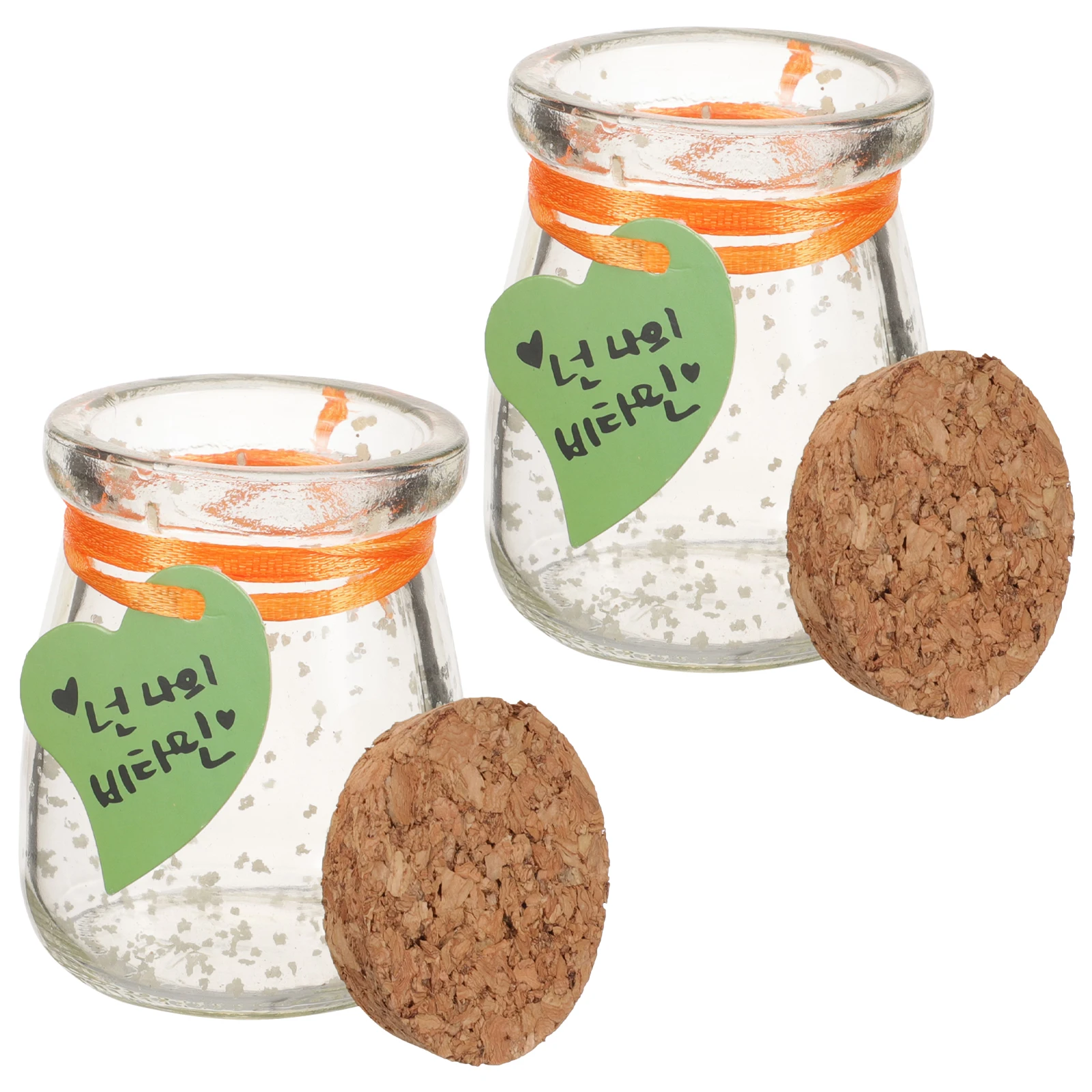 

2 Pcs Luminous Wishing Bottle Storage Sand Glass Drift Bottles Wooden Mini Child Transparent