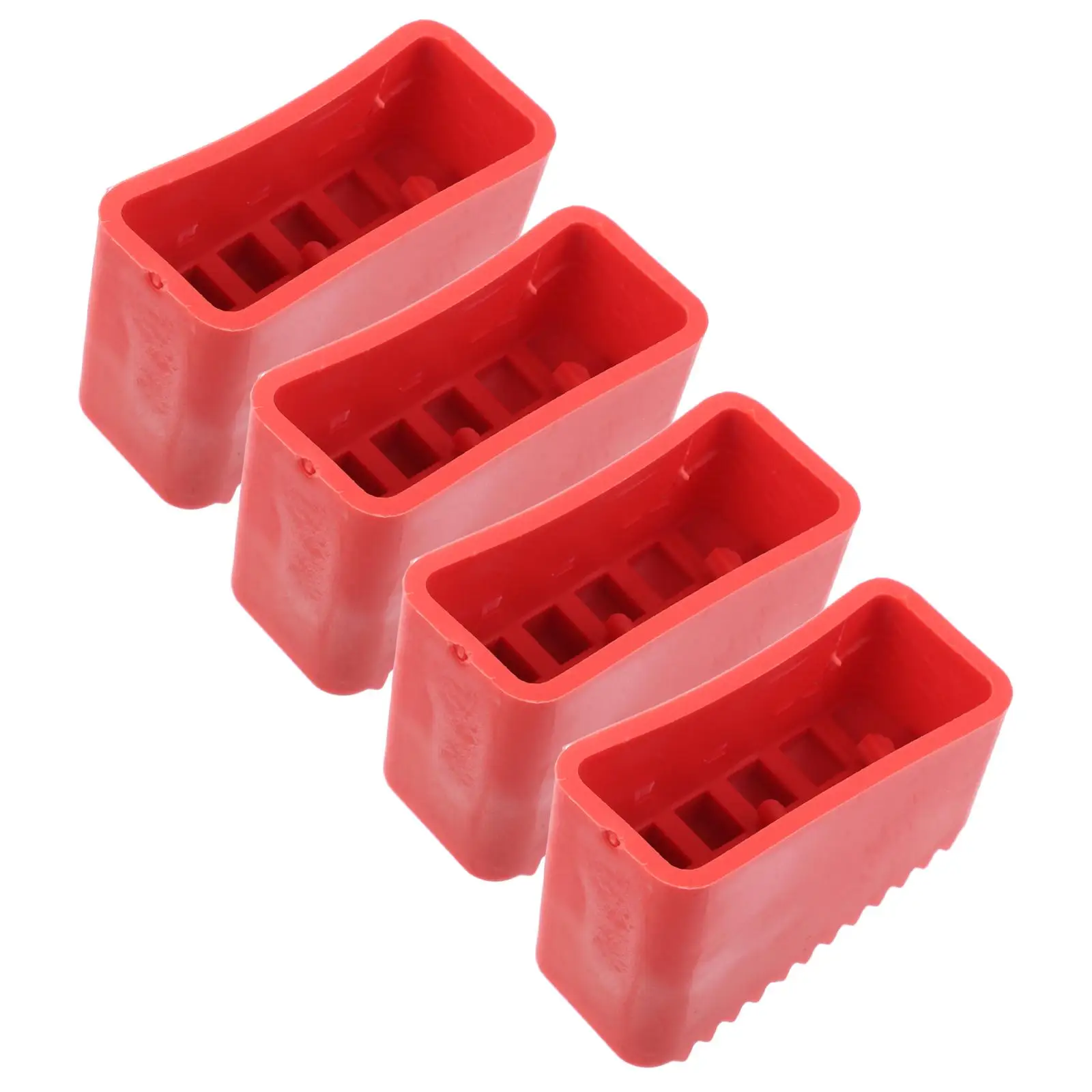 

4 Pcs Non Ladder Feet Protectors 5x2 Red Bottom Thick Design Safety Rubber Pads Foldable Step Stairs Insulation Anti