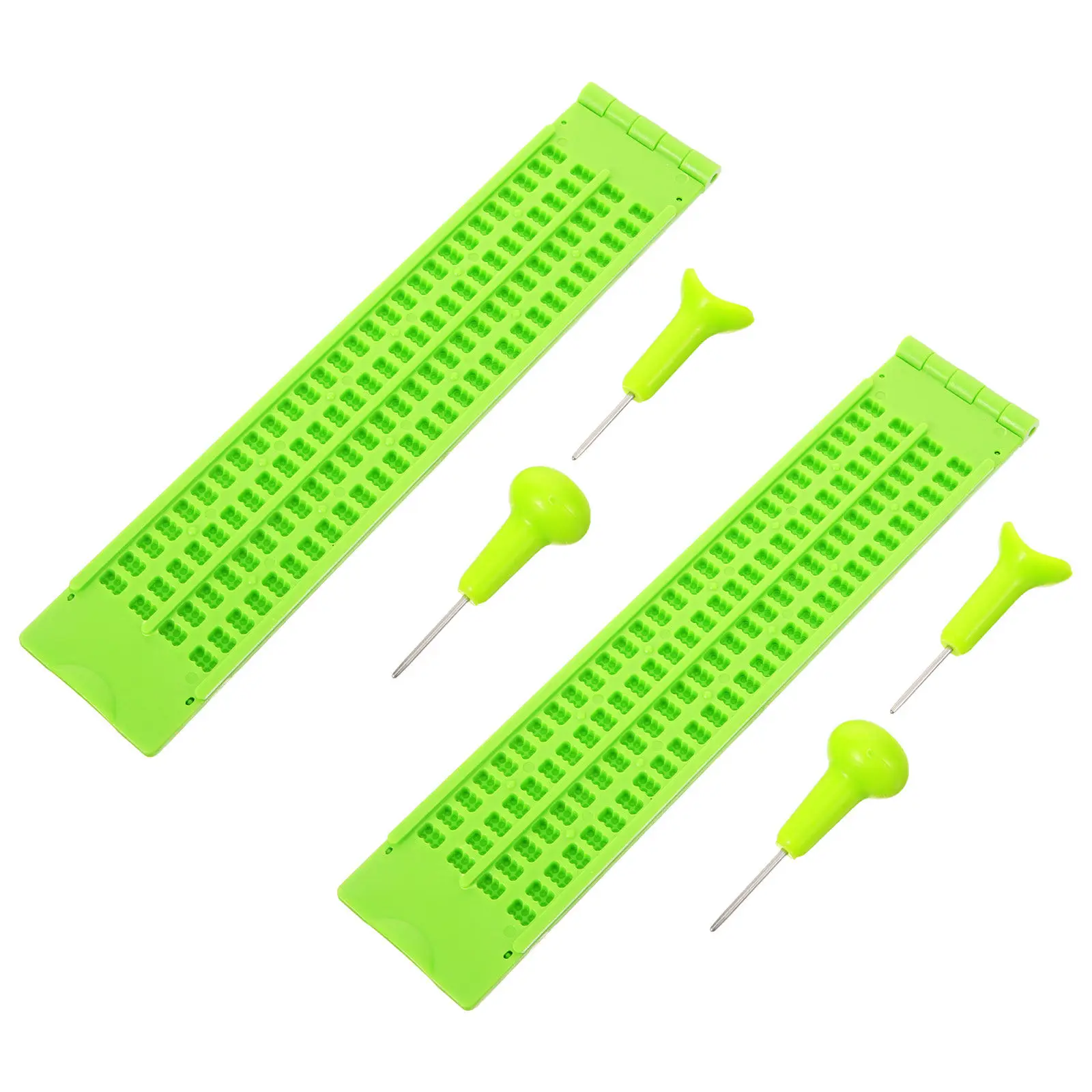 2-conjuntos-de-placas-de-escrita-em-braille-de-plastico-4-fileiras-28-celulas-ferramentas-de-aprendizagem-em-braille-para-iniciantes-cegos-deficientes-visuais-acessibilidade