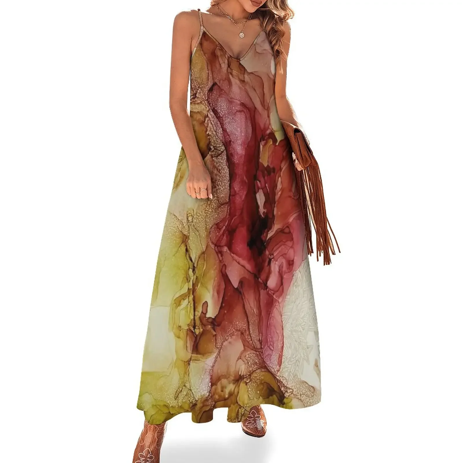 

Bloom_Abstract Painting Sleeveless Dress Evening gown Aesthetic clothing