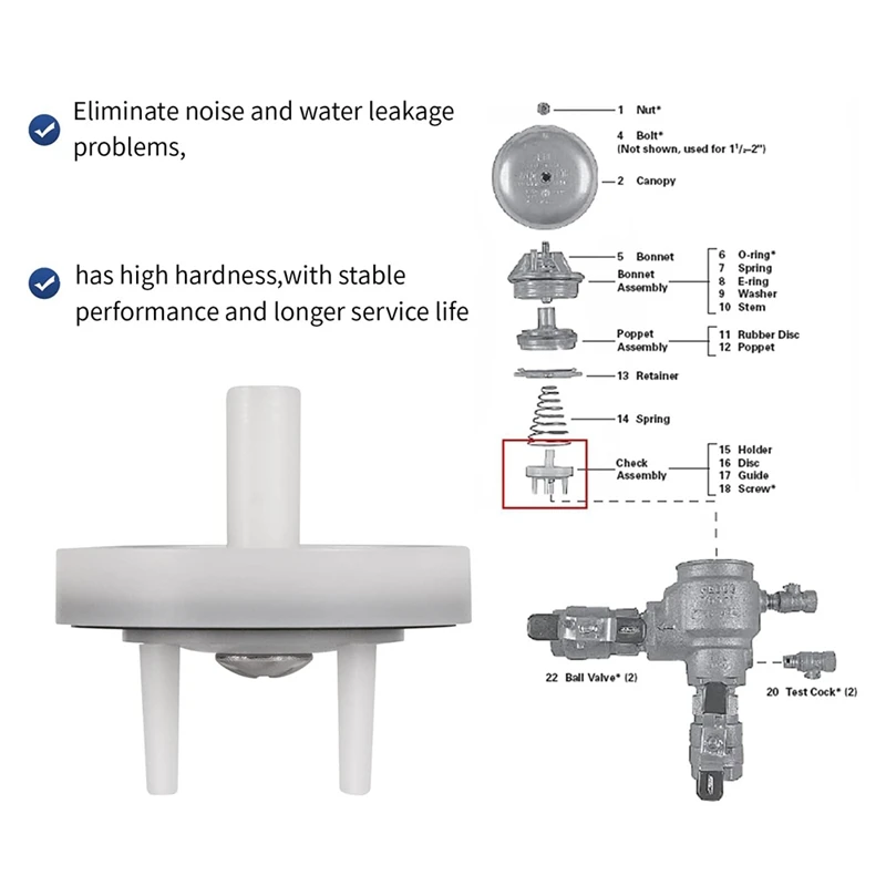 Check Valve Assembly Repair Kit 905-052 765 765 Pressure Vacuum Breakers For Febco-1Inch & 1 1/4Inch Model