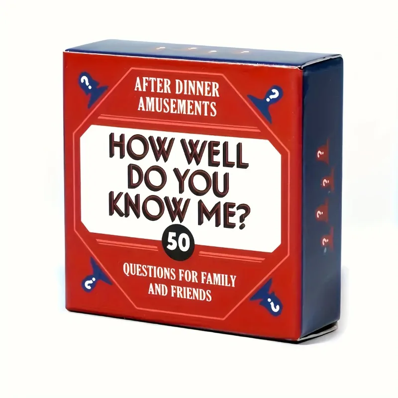 

Как хорошо ты меня знаешь Игра на ужине с 50 вопросами, карточная ролевая игра для всей семьи, идеальный подарок для хозяев вечеринки