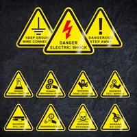 10 Uds 50X50Mm señales de advertencia de seguridad de atención, señales de advertencia de seguridad de producción de taller, señales de advertencia de peligro