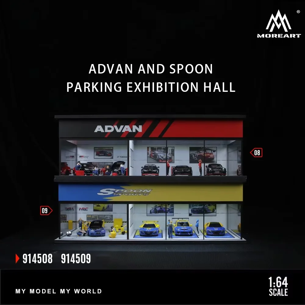 TimeMicro&MoreArt 1:64 Spoon Advan Parking Lot Exhibition Hall Series Assembly Scene Model