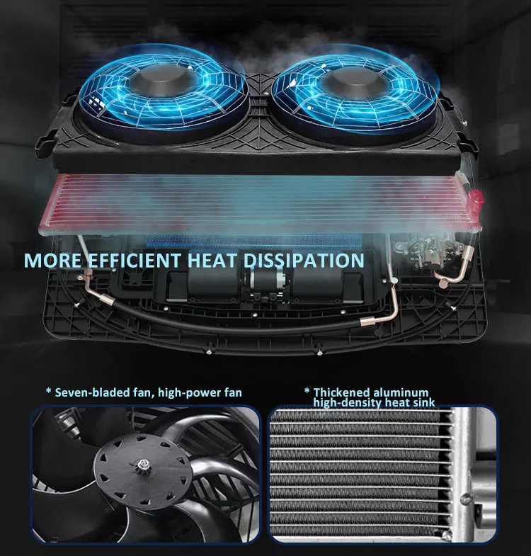 24 فولت وقوف السيارات على السطح تيار مستمر 12 فولت على السطح 24 فولت تكييف الهواء شاحنة مكيف الهواء لتخييم RV #3