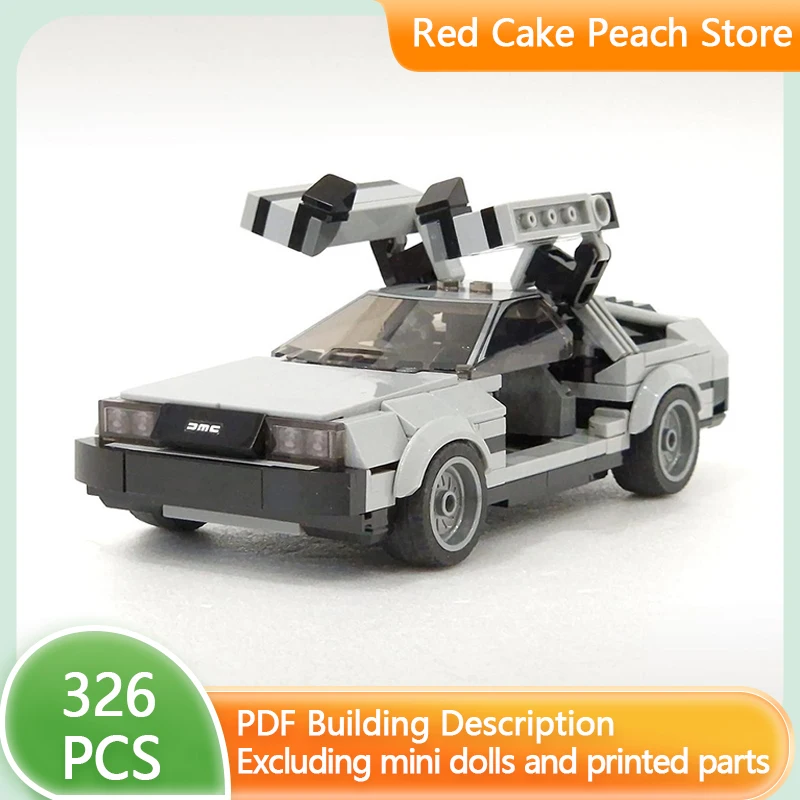 City Sports Car Model MOC Building Bricks Speed Champion Car DMC-12 Modular Technology Gifts Holiday Assemble Children Toys Suit