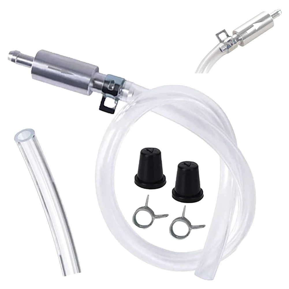 Automotive Brake Bleeder Kit with One Way Check Valve Hose and Metal Clips Designed for Smooth Brake and Clutch Fluid Flow