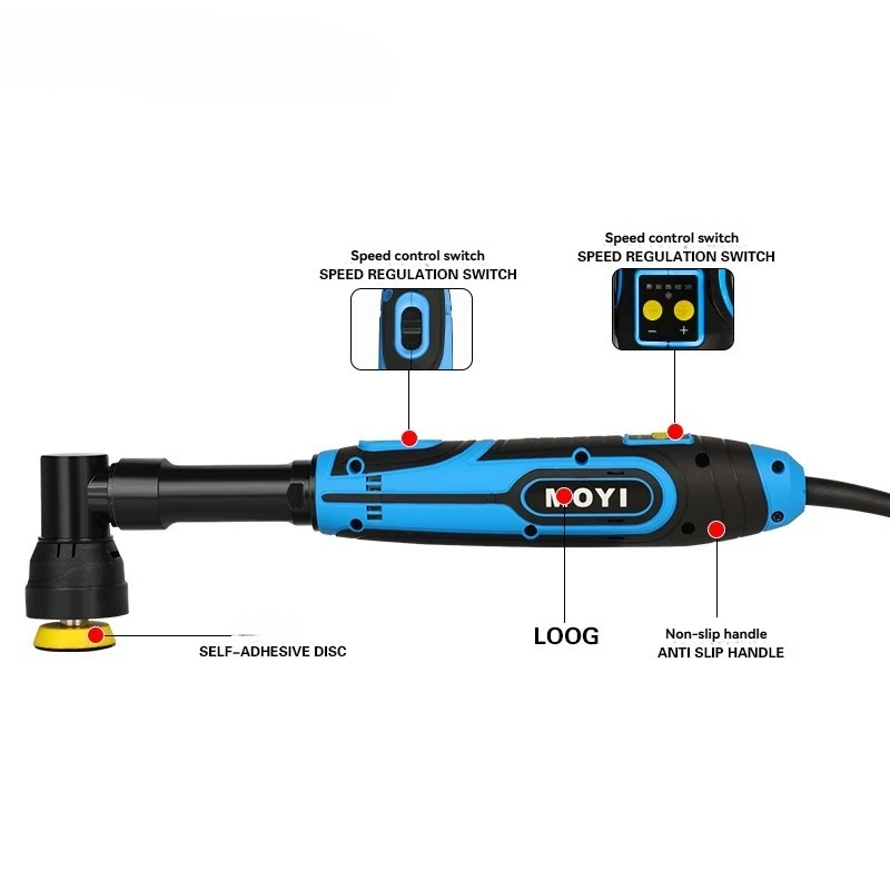 2 Inch Electric Spot Polisher, Dual Action & Straight Shaft Car Polishing Machine for Buffing, Waxing and Glaze Sealing