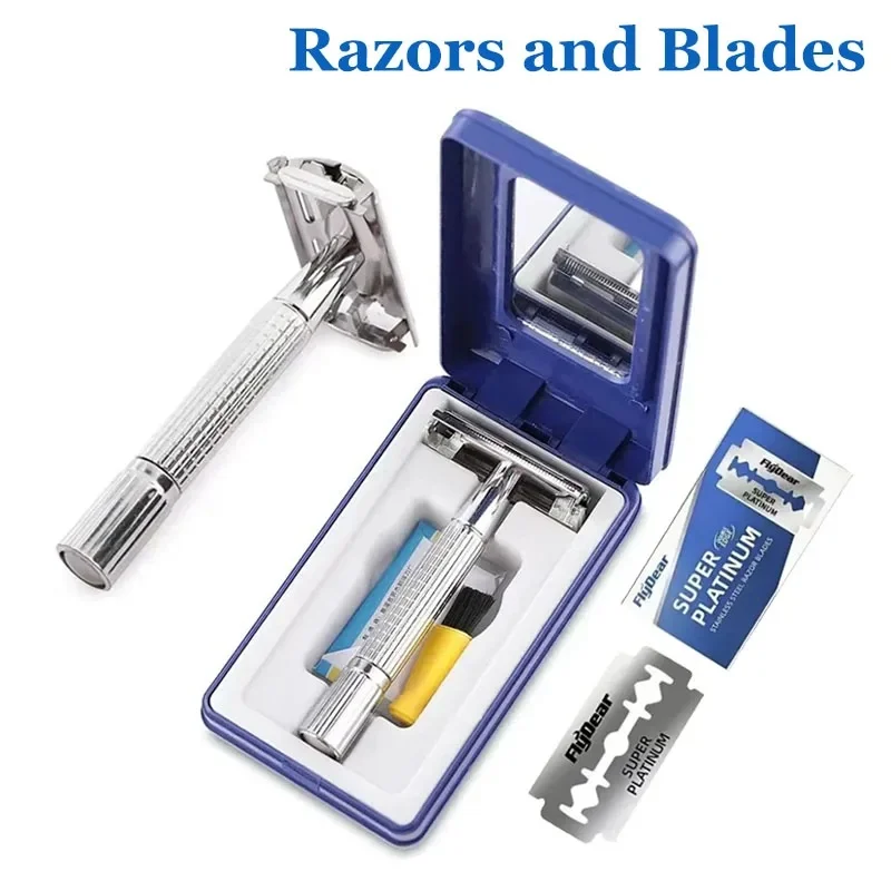 Double Edge Beard Hair Shaver Set Men's Traditional Classic Beard Razor Shaver Safety Razor for Barber Styling Accessories