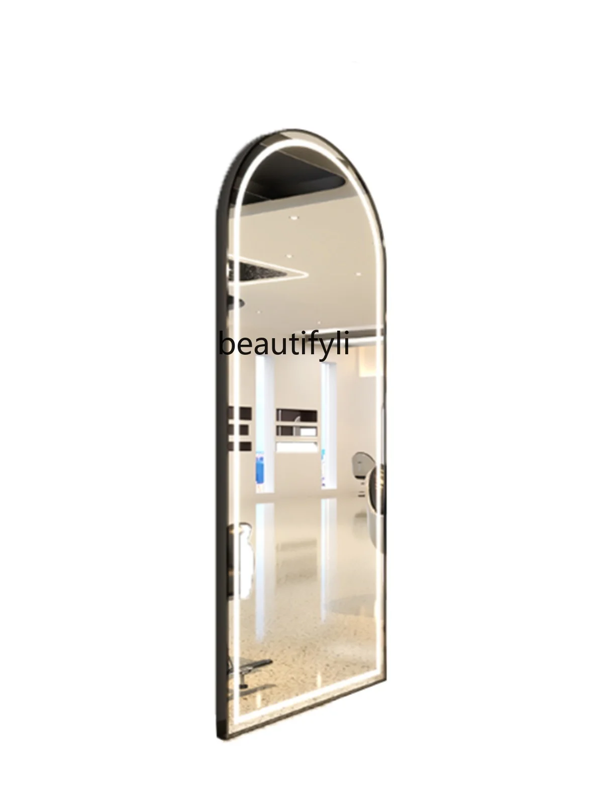 Barber Shop Dressing Table Hair Salon Salon Floor Mirror LED Wall-Mounted Simple Hot Dyeing Mirror