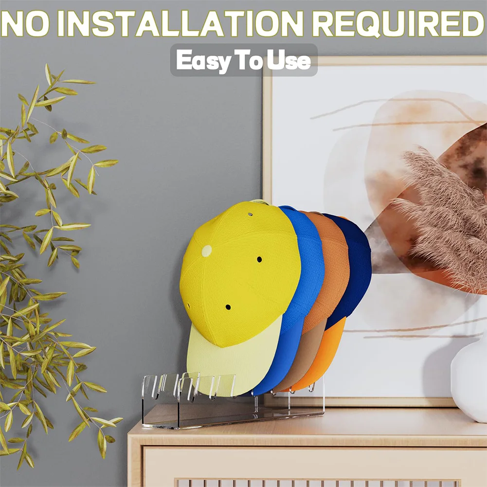 Hat Stand for Baseball Caps Acrylic Baseball Hat Storage Organizer Hat Display Holder for Bedroom Closet Dresser