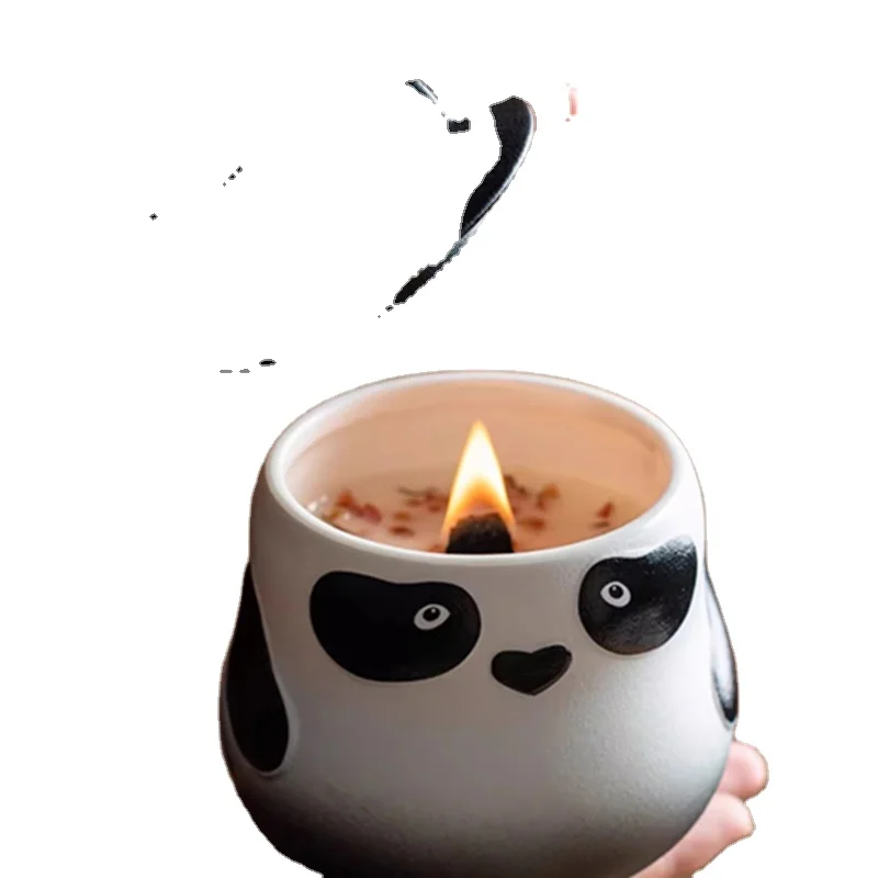 

Wholesale Long-lasting Hand-Made Non-Toxic Environment-Friendly Scented Candle High-End Panda Ceramic Valentine's Day Bars