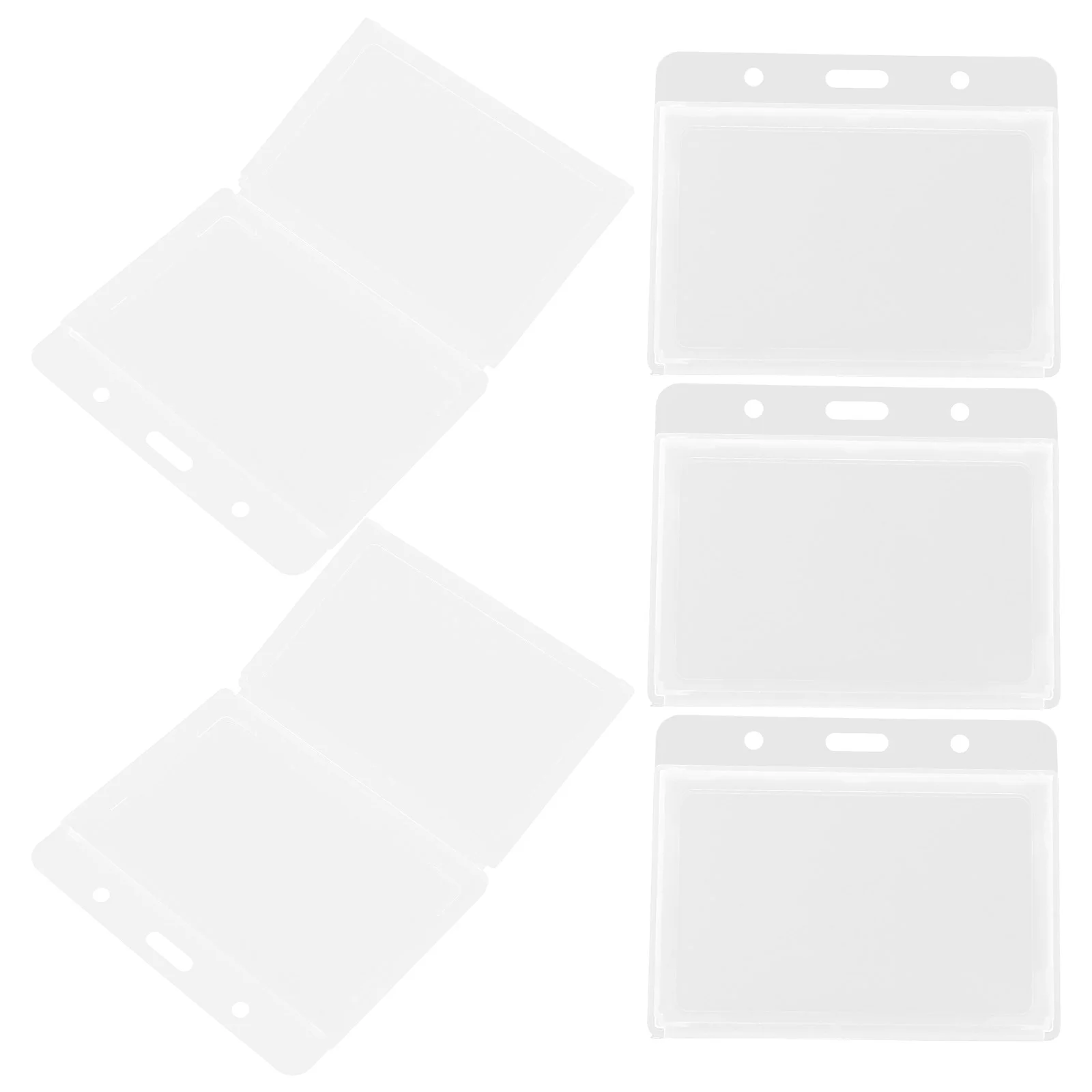 5 Pcs Clear Card Sleeves Frosted Badge Holder ID Water Proof IC Name Tag Office