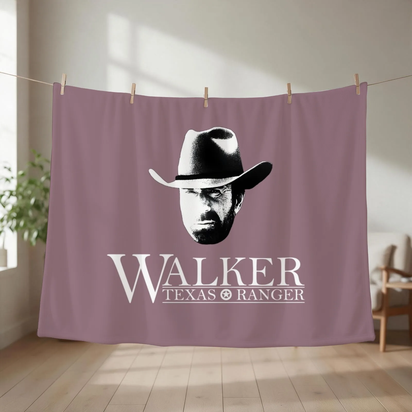 Walker Texas Ranger (Chuck Norris) Head and Essential Throw Blanket couch cozy soft plush fuzzy picnic outdoor blanket