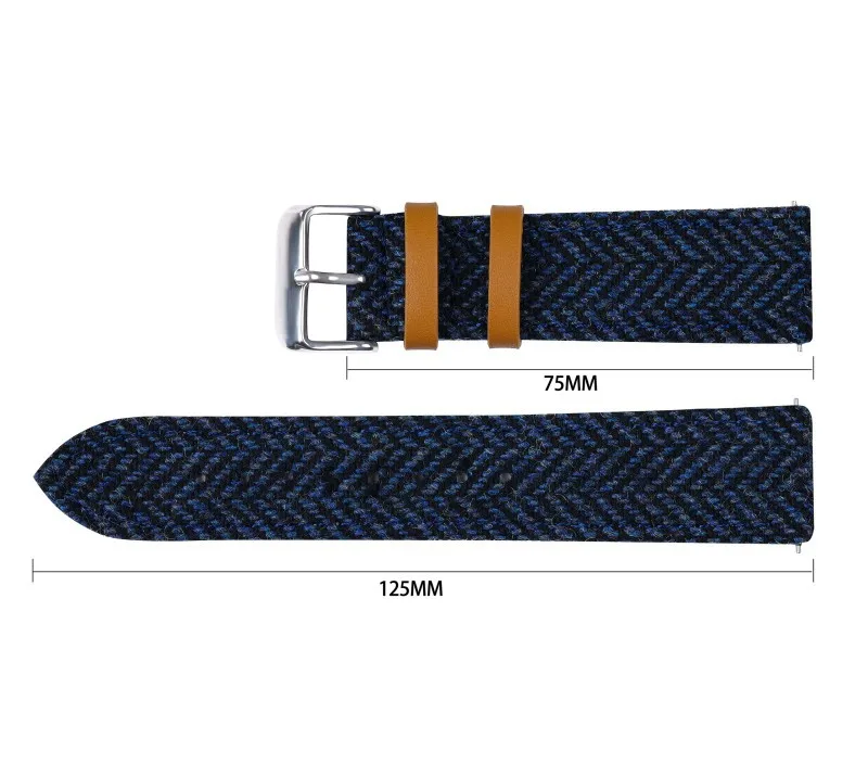 Кожаный нейлоновый ремешок для часов 18 мм, 20 мм, 22 мм, винтажный плетеный браслет