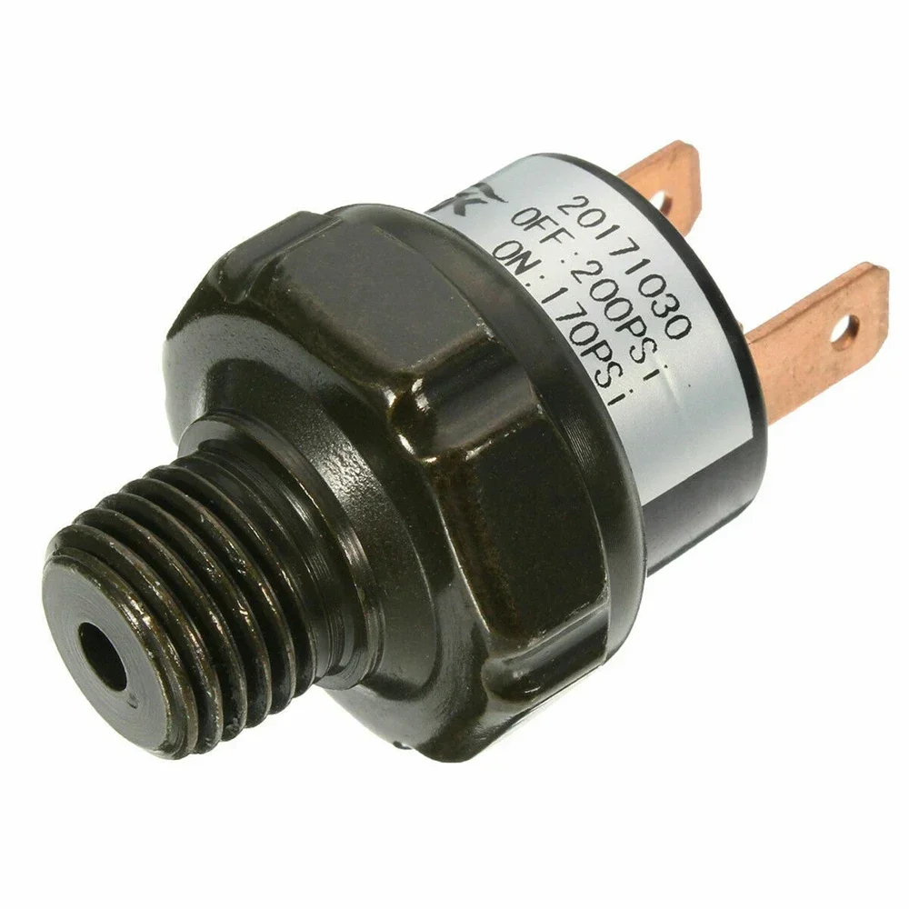 1PC Air Compressor Tank Pressure Switch 170 Psi On - 200 Psi Off Air Ride Suspension Metal Black Car Accessories