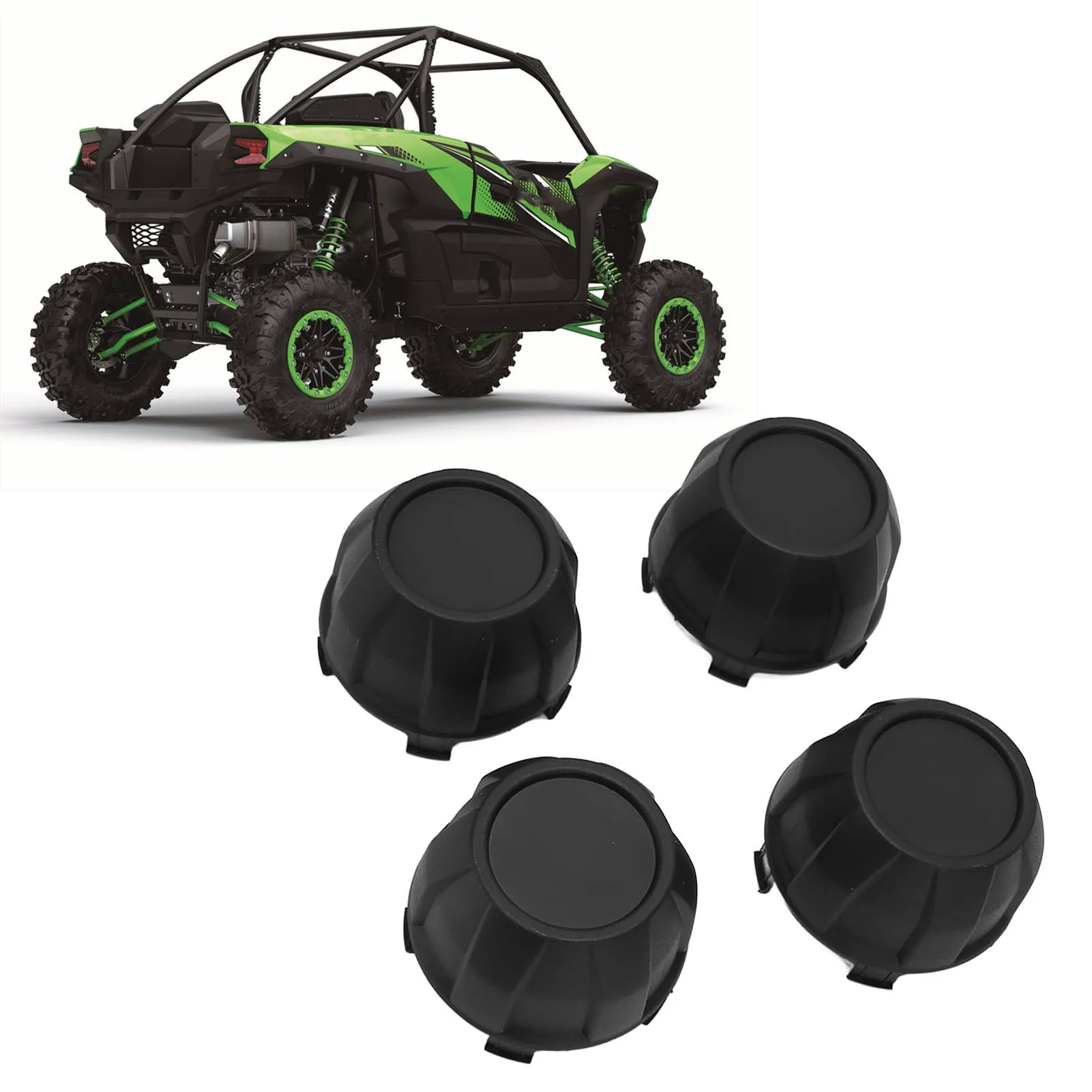 4Pcs Tire Wheel Hub Caps 11065 1341 Black Reliable Rugged Dust Center Hub Cap Covers For Teryx KRX 1000