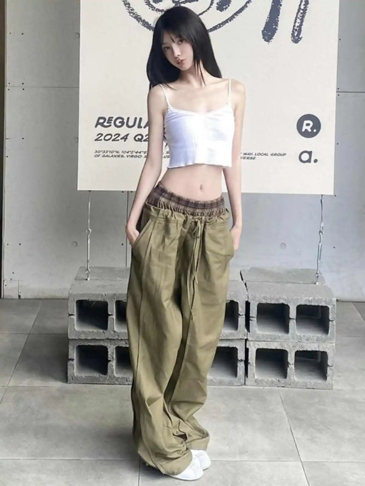 

Green Vintage High Waist Women Jeans Fashion Streetwear Wide Leg Jean Hip-hop Y2K Style Female Trouser 2025 Baggy Denim Pants