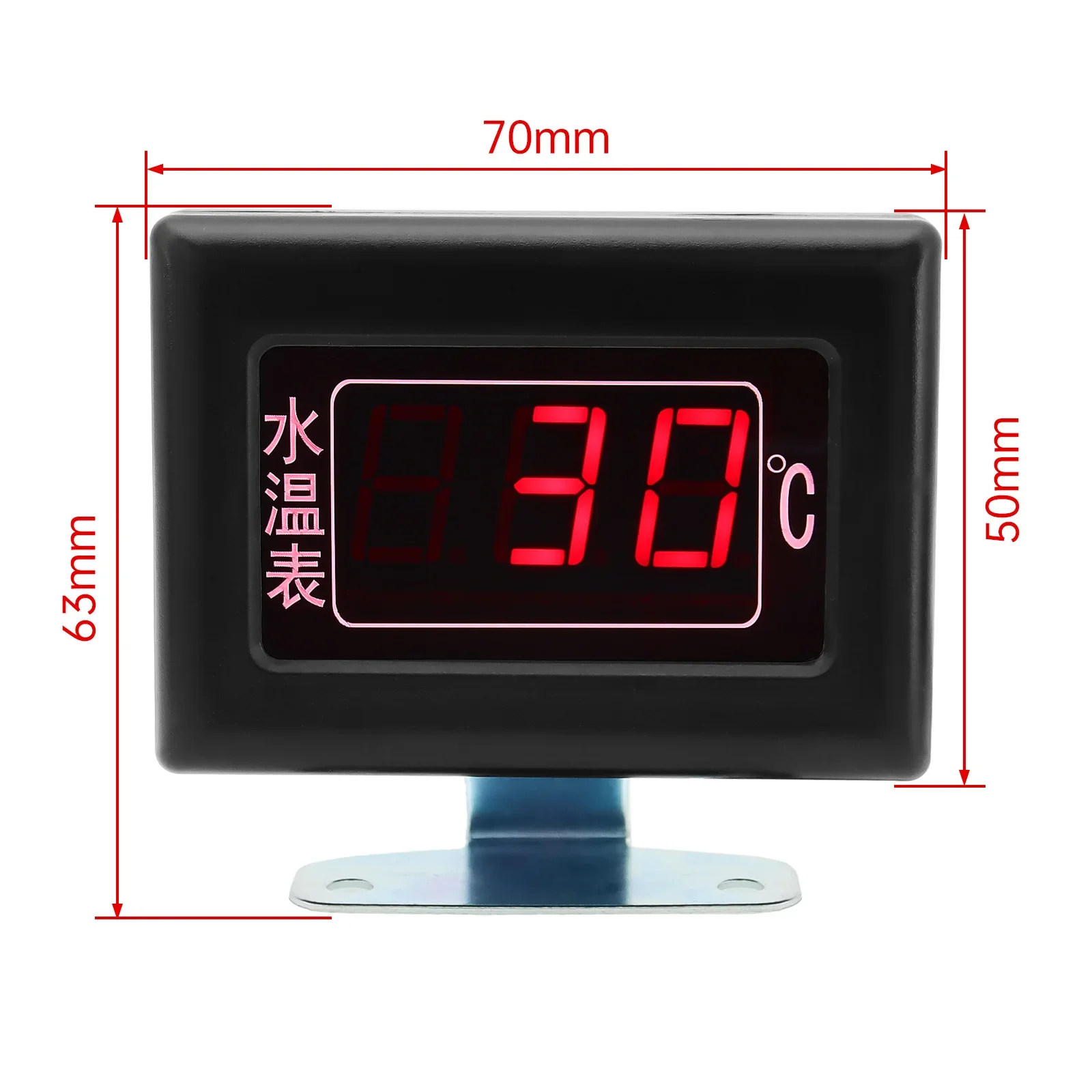 Digital LED Water Temperature Gauge Meter for Car 0-120 Celsius Degree +1/8NPT Water Temp Sensor 10mm with Alarm 12V 24V