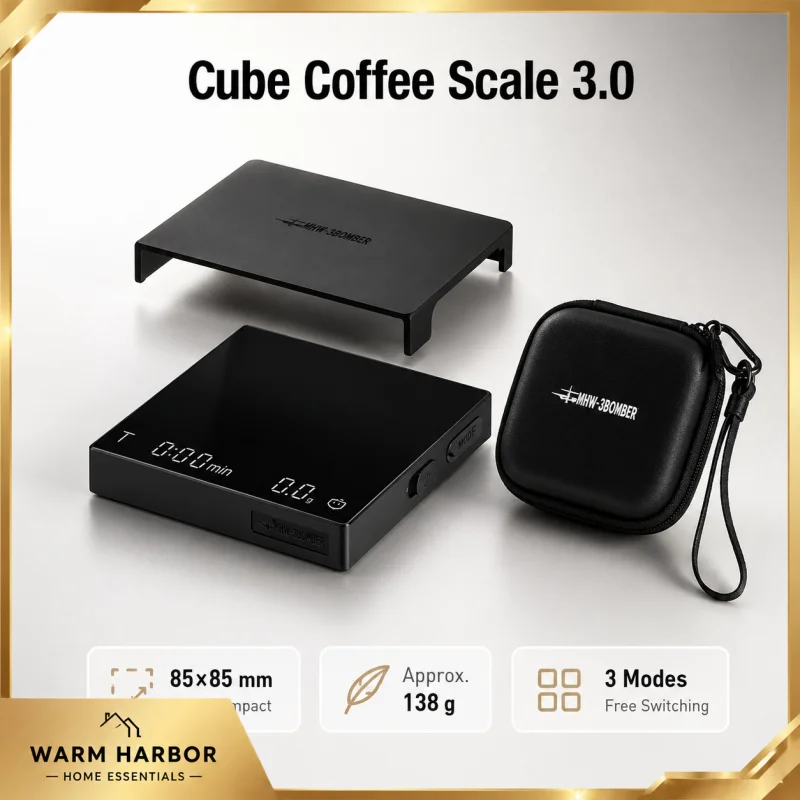 Mhw-3bomber Cube Coffee Scale 3.0 Digital Espresso Scale Micro Precision Kitchen Scale Compact Lightweight Timer For Barista