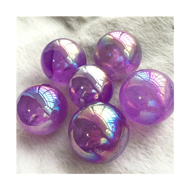 Natural Purple Amethyst Crystal Ball, Aura Quartz Sphere