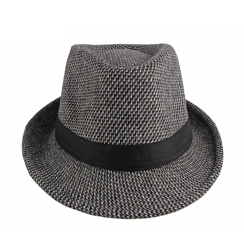 CLIMATE Men Winter Fedora Warm Fedoras Men Hats for Man British Style Warm Hat Caps Gentleman Top Fedora Men Hat Cap